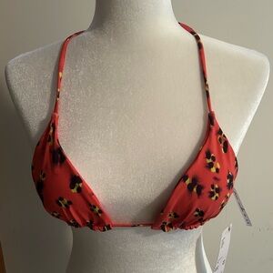 OUT FROM UNDER Cheetah Print Orange Bikini Top